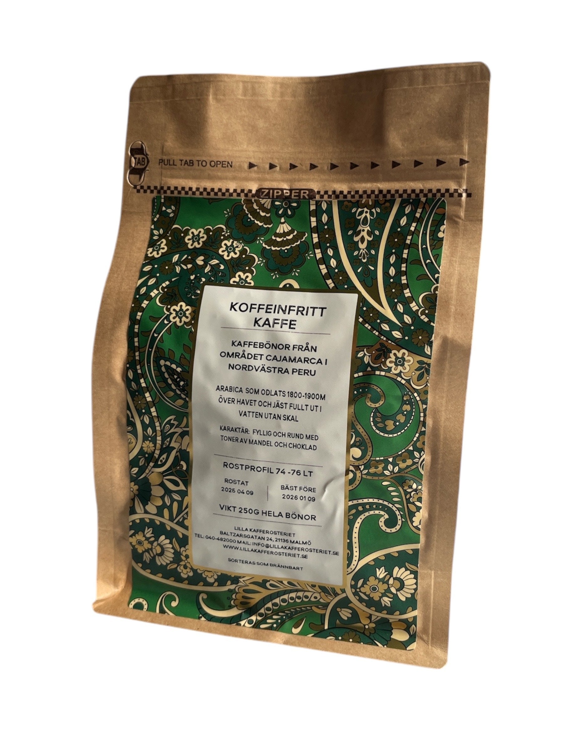 Koffeinfritt kaffe Peru